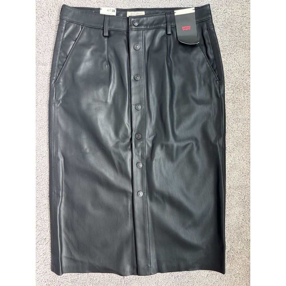 Levi's Faux Leather Icon Pencil Skirt Black Women's-Size 27